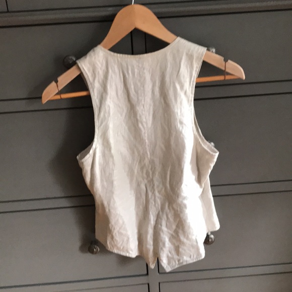 Mango Pre-loved Beige Xsmall 100% Linen Vest - Picture 2 of 7